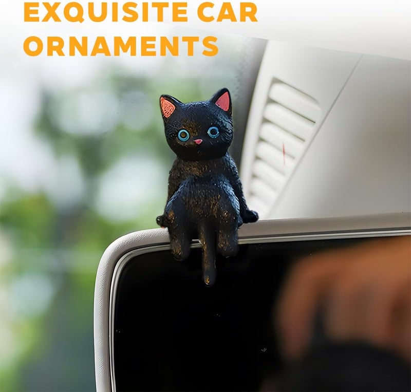 FALVFUN Cute Mini Car Cat Ornament, 5PCS Funny Vehicle Rear View Mirror & Dashboard Figurines Decoration, Automotive Interior Decor Accessories, Universal for SUV Sedan Truck - Image 4